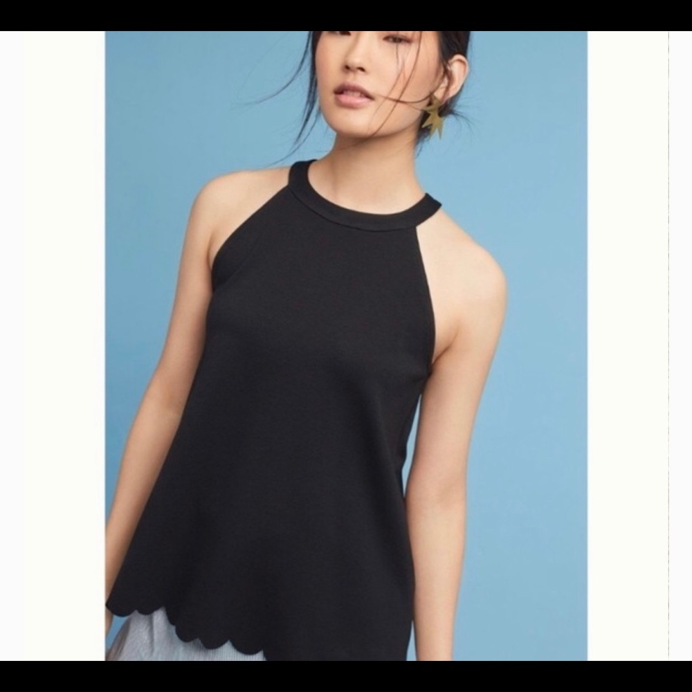 Anthropologie Eri + Ali scalloped halter top